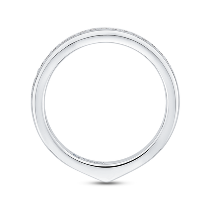 Round Diamond Half-Eternity Wedding Band in 14K White Gold