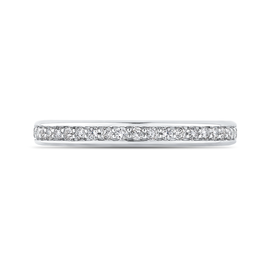 Round Diamond Half-Eternity Wedding Band in 14K White Gold