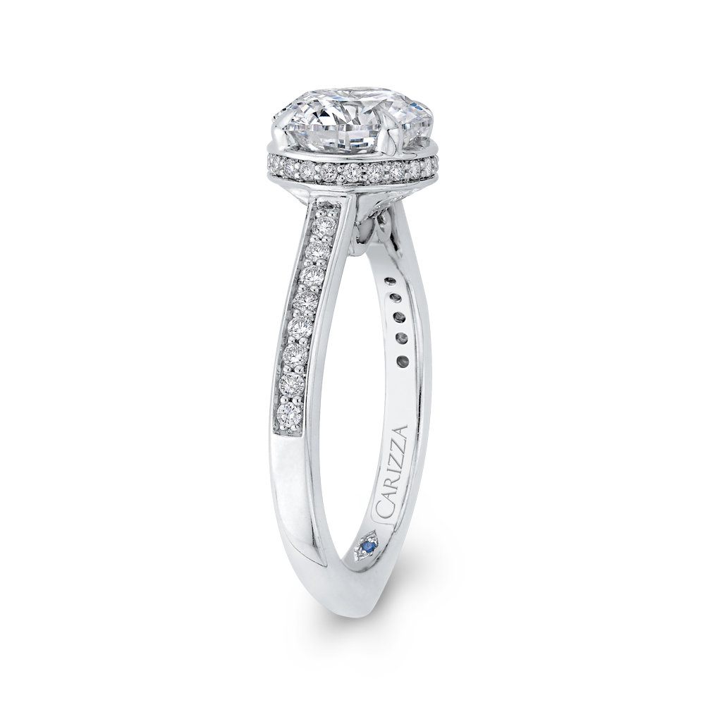 Round Diamond Engagement Ring in 14K White Gold (Semi-Mount)