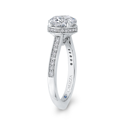 Round Diamond Engagement Ring in 14K White Gold (Semi-Mount)