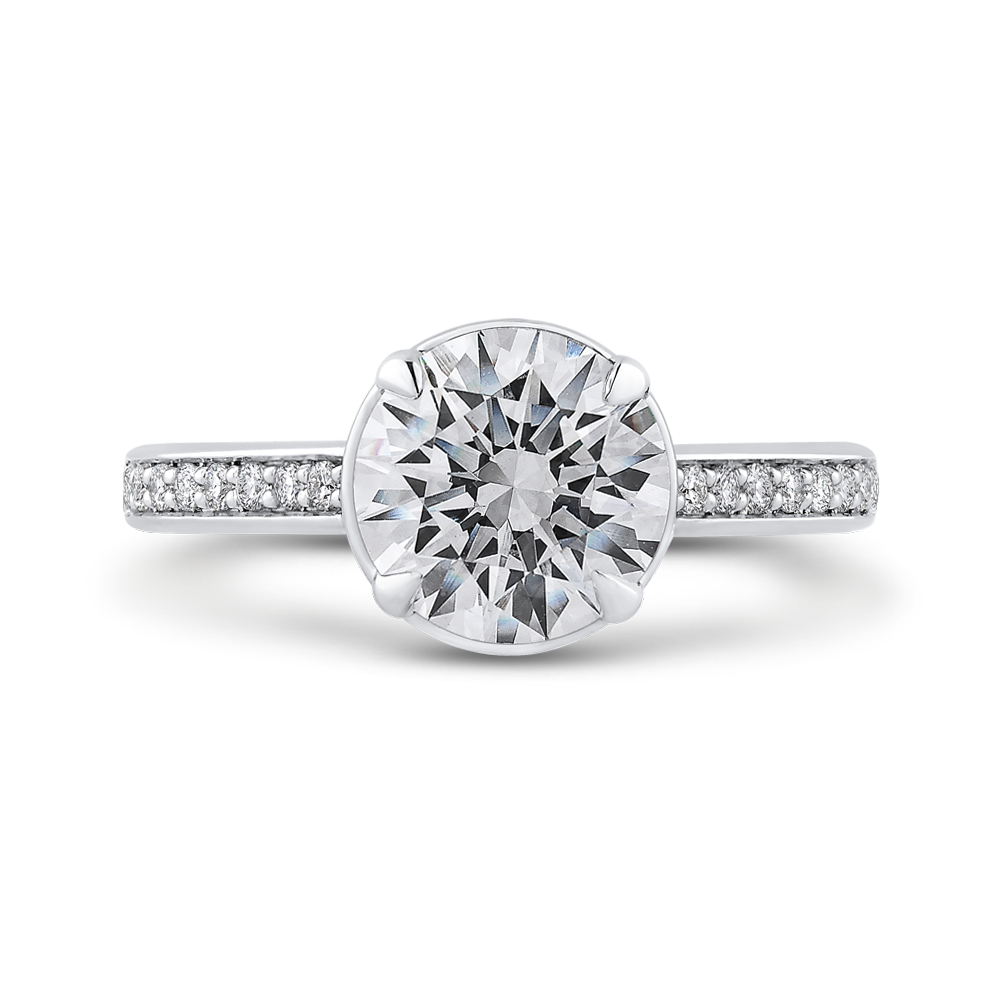 Round Diamond Engagement Ring in 14K White Gold (Semi-Mount)