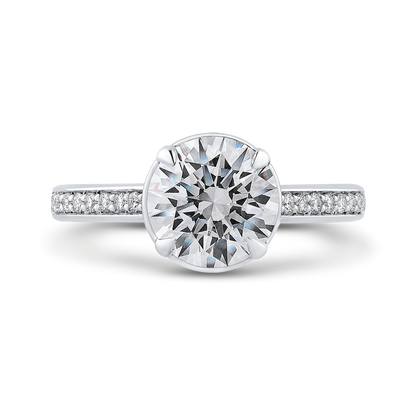 Round Diamond Engagement Ring in 14K White Gold (Semi-Mount)