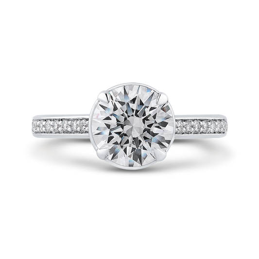 Round Diamond Engagement Ring in 14K White Gold (Semi-Mount)