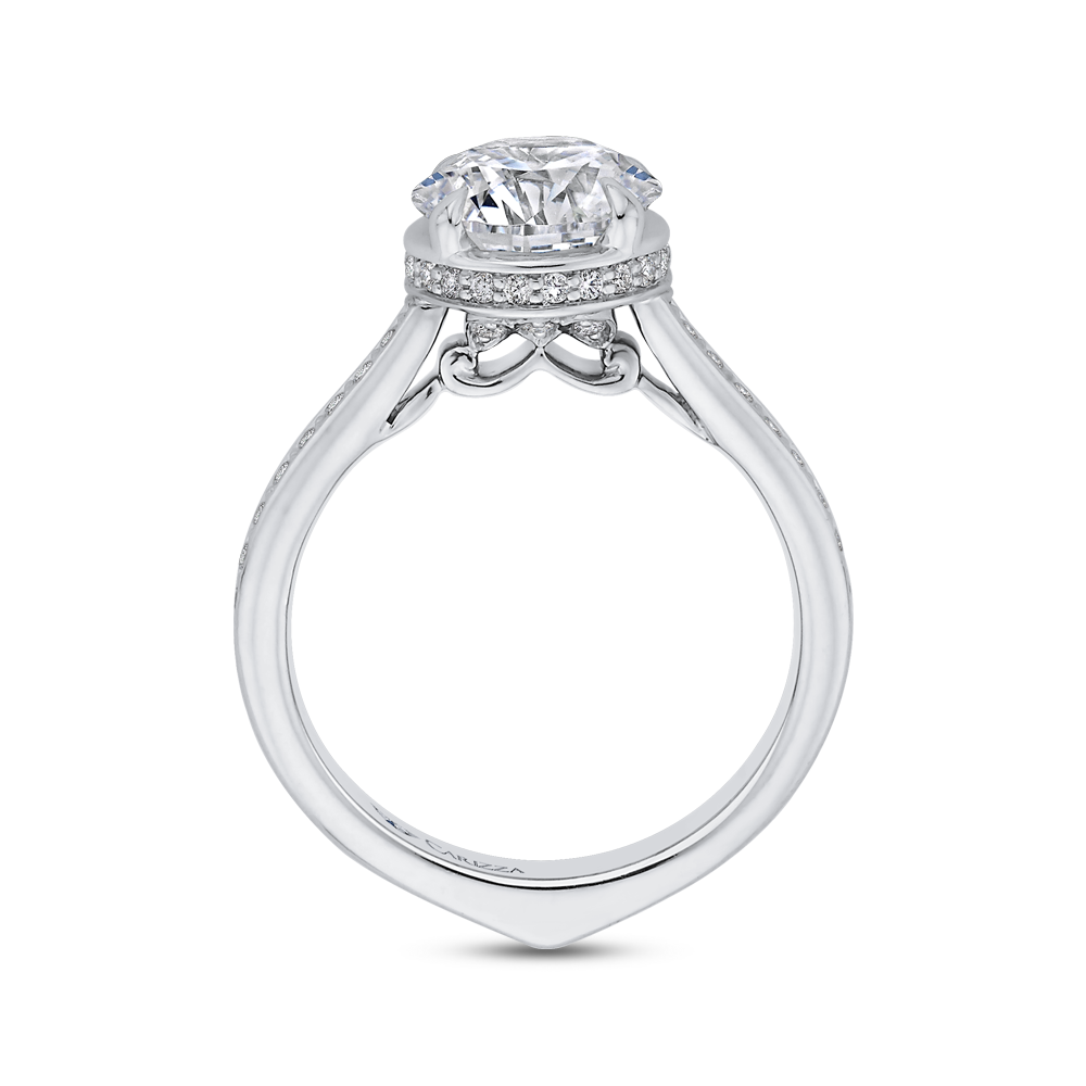 Round Diamond Engagement Ring in 14K White Gold (Semi-Mount)