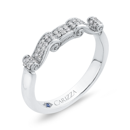 Round Diamond Wedding Band in 14K White Gold