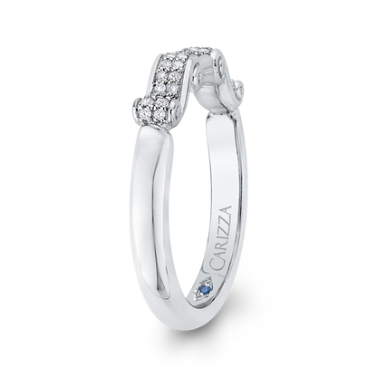 Round Diamond Wedding Band in 14K White Gold