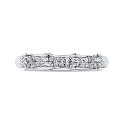 Round Diamond Wedding Band in 14K White Gold