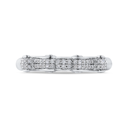 Round Diamond Wedding Band in 14K White Gold