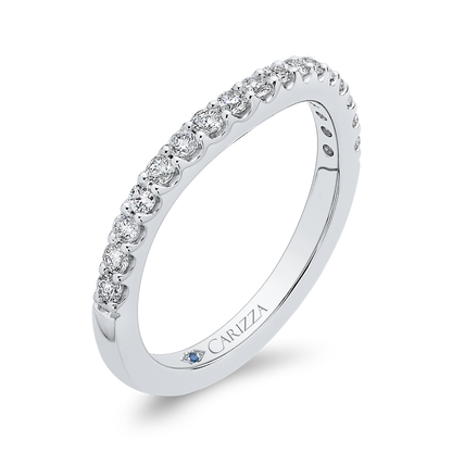 Round Diamond Half-Eternity Wedding Band in 14K White Gold