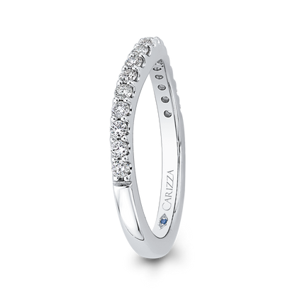 Round Diamond Half-Eternity Wedding Band in 14K White Gold