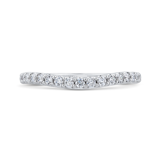 Round Diamond Half-Eternity Wedding Band in 14K White Gold