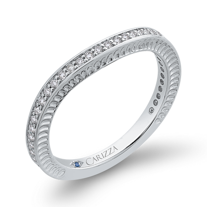 Round Diamond Wedding Band in 14K White Gold