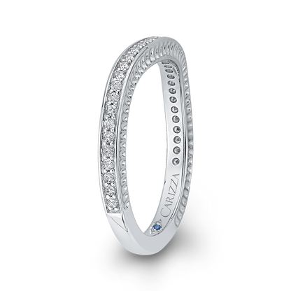 Round Diamond Wedding Band in 14K White Gold