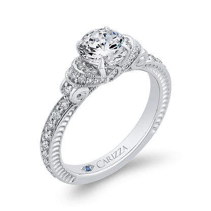 Diamond Engagement Ring in 14K White Gold (Semi-Mount)