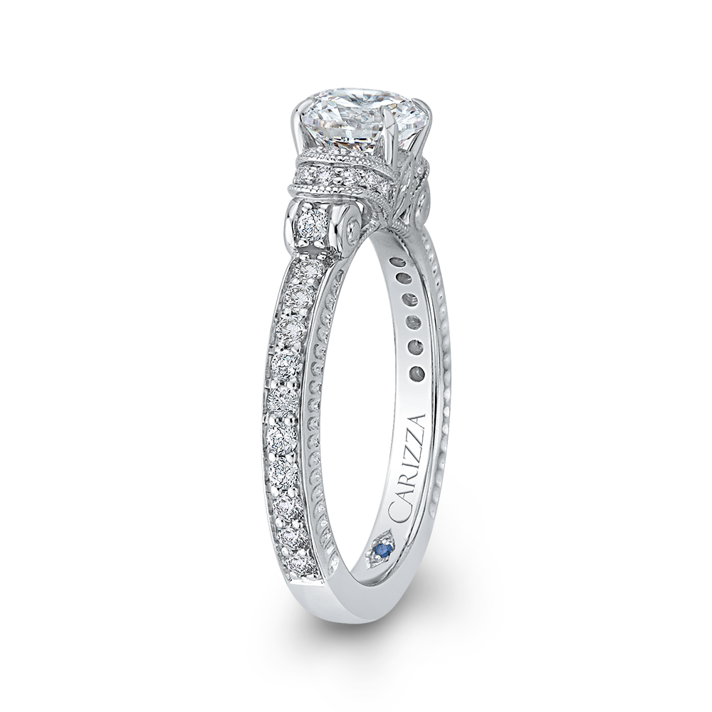 Diamond Engagement Ring in 14K White Gold (Semi-Mount)