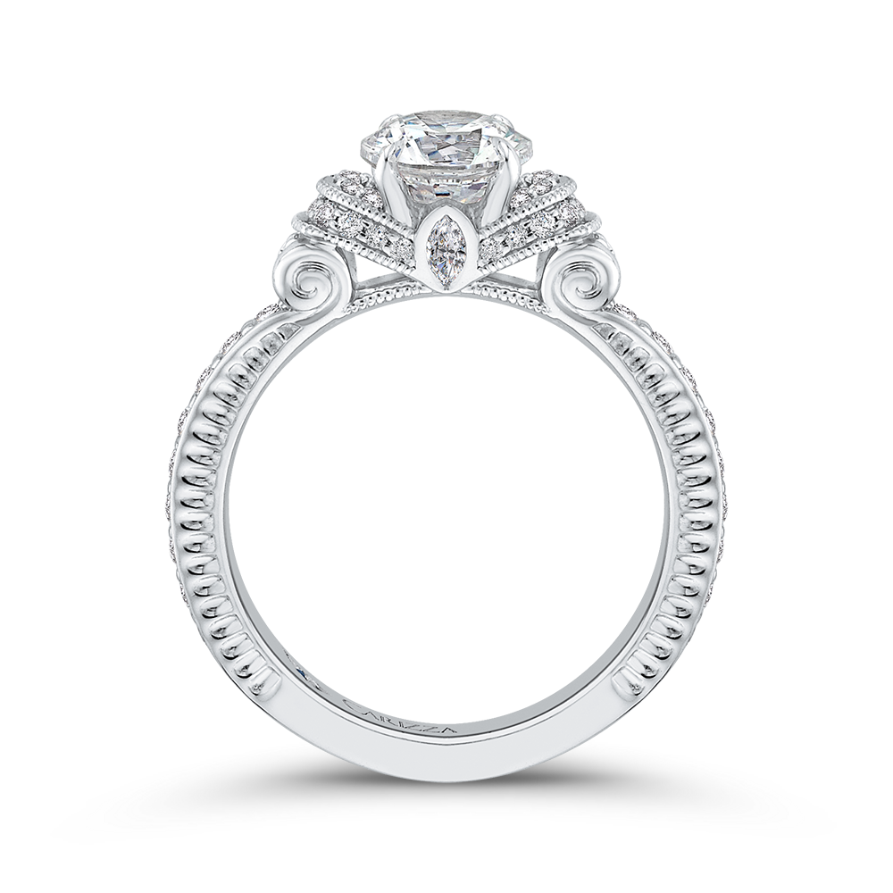 Diamond Engagement Ring in 14K White Gold (Semi-Mount)