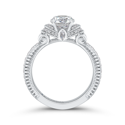 Diamond Engagement Ring in 14K White Gold (Semi-Mount)