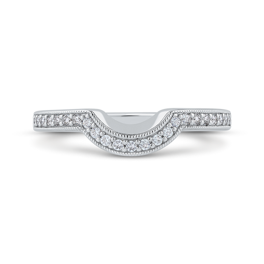 Round Diamond Half-Eternity Wedding Band in 14K White Gold