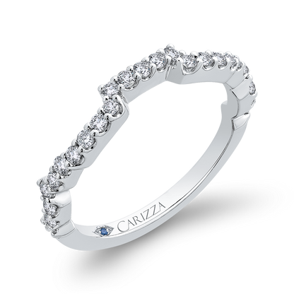 Round Diamond Wedding Band in 14K White Gold