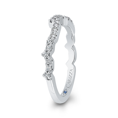 Round Diamond Wedding Band in 14K White Gold