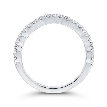 Round Diamond Wedding Band in 14K White Gold