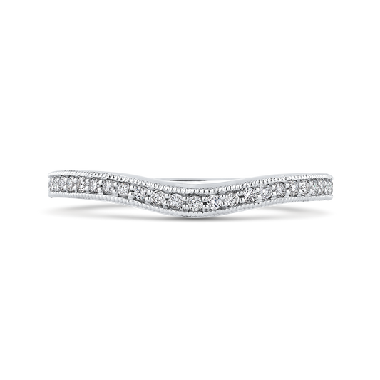 Round Diamond Half-Eternity Wedding Band in 14K White Gold