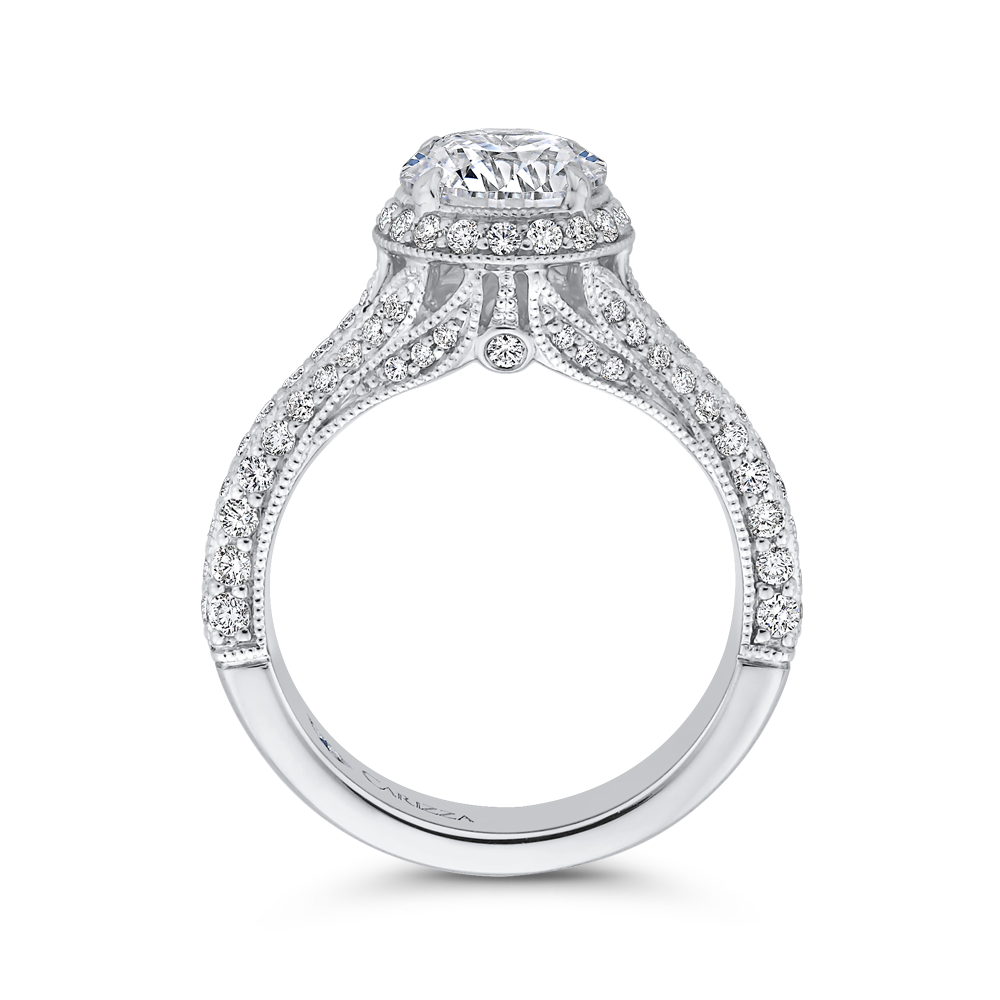 Split Shank Round Diamond Engagement Ring in 14K White Gold (Semi-Mount)