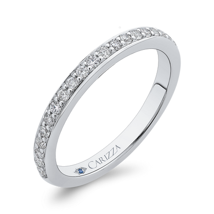 Round Diamond Wedding Band in 14K White Gold