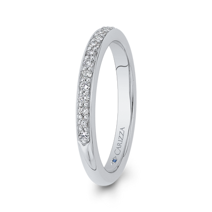 Round Diamond Wedding Band in 14K White Gold
