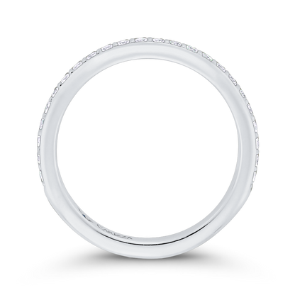 Round Diamond Wedding Band in 14K White Gold