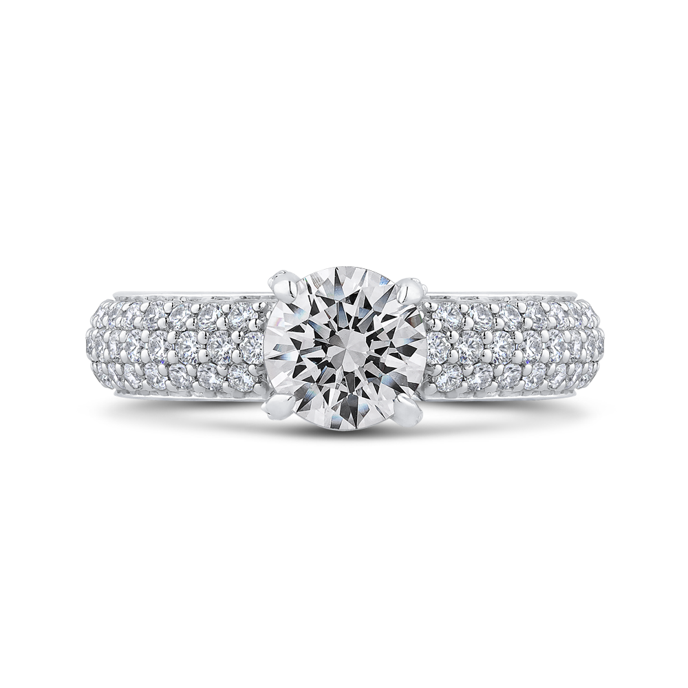 Round Diamond Engagement Ring in 14K White Gold (Semi-Mount)