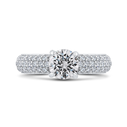 Round Diamond Engagement Ring in 14K White Gold (Semi-Mount)