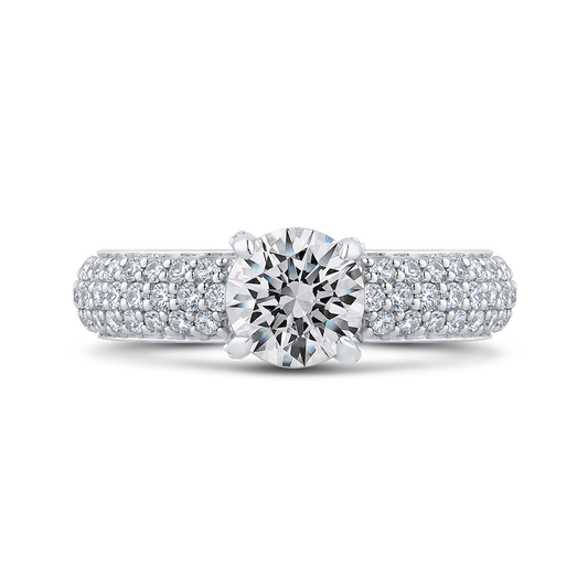 Round Diamond Engagement Ring in 14K White Gold (Semi-Mount)