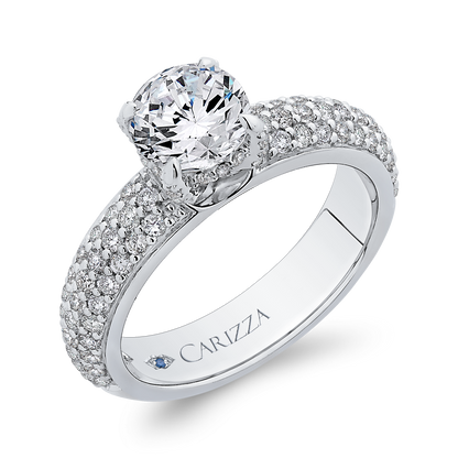 Round Diamond Engagement Ring in 14K White Gold (Semi-Mount)