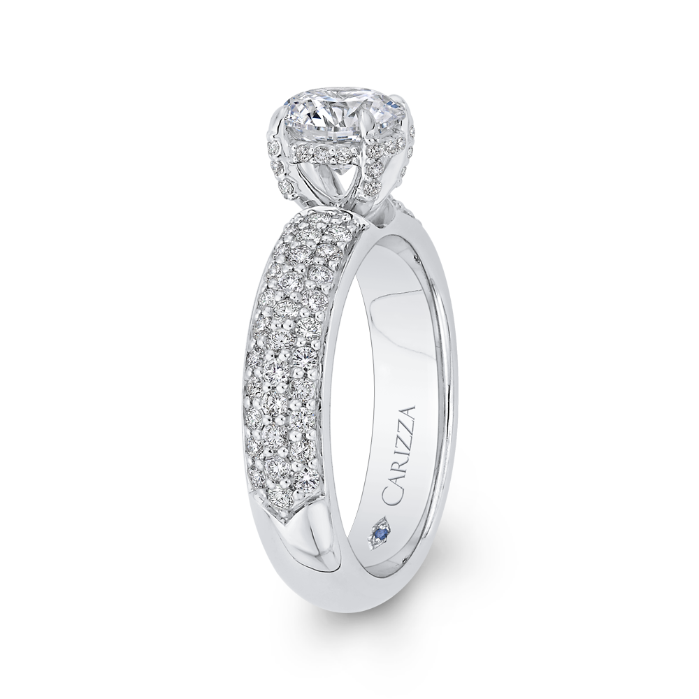 Round Diamond Engagement Ring in 14K White Gold (Semi-Mount)