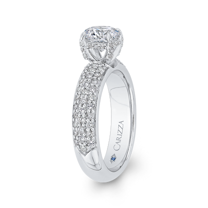 Round Diamond Engagement Ring in 14K White Gold (Semi-Mount)