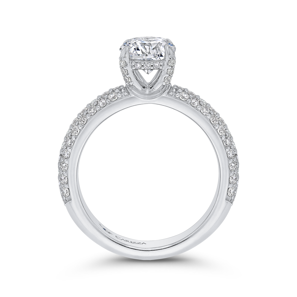 Round Diamond Engagement Ring in 14K White Gold (Semi-Mount)