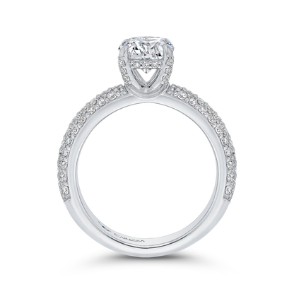 Round Diamond Engagement Ring in 14K White Gold (Semi-Mount)