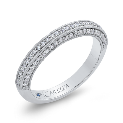 Round Diamond Half-Eternity Wedding Band in 14K White Gold