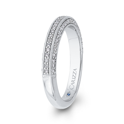 Round Diamond Half-Eternity Wedding Band in 14K White Gold