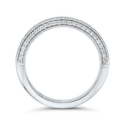 Round Diamond Half-Eternity Wedding Band in 14K White Gold