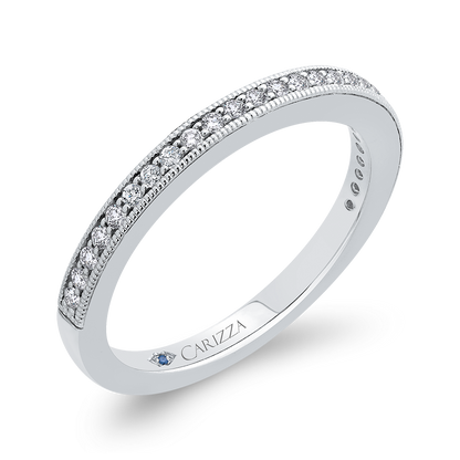 Round Diamond Wedding Band in 14K White Gold