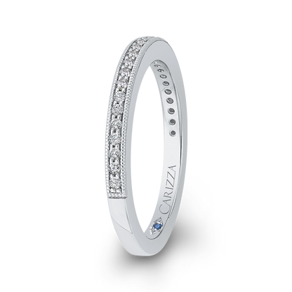 Round Diamond Wedding Band in 14K White Gold