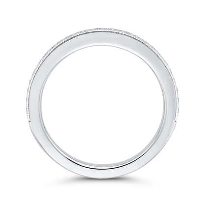 Round Diamond Wedding Band in 14K White Gold