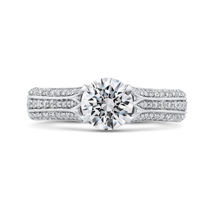 Split Shank Round Diamond Engagement Ring in 14K White Gold (Semi-Mount)