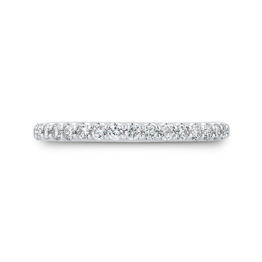 Round Diamond Wedding Band in 14K White Gold