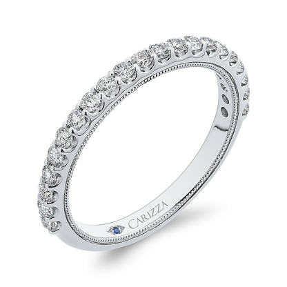 Round Diamond Wedding Band in 14K White Gold