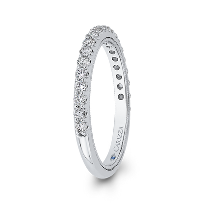 Round Diamond Wedding Band in 14K White Gold