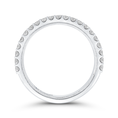 Round Diamond Wedding Band in 14K White Gold
