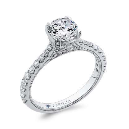 Round Diamond Engagement Ring in 14K White Gold (Semi-Mount)